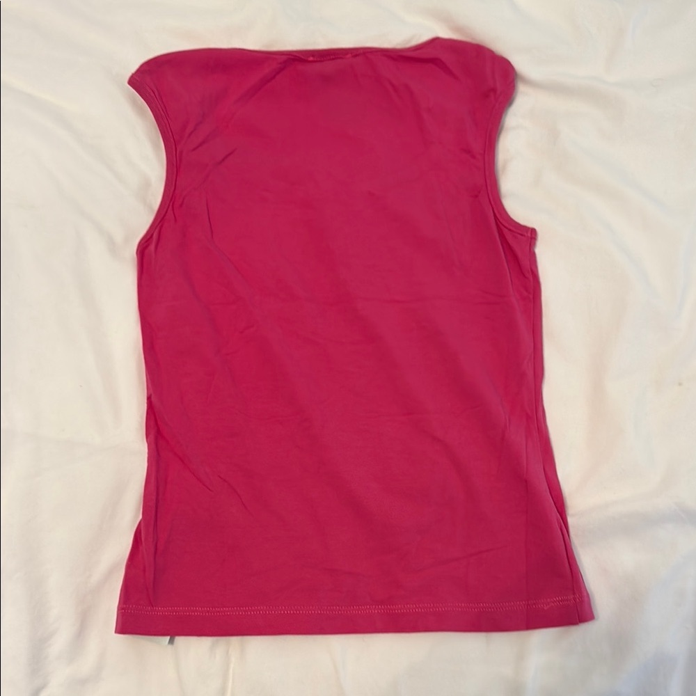 D&G Fuchsia Rhinestone Logo Tank - Picture 2 of 3